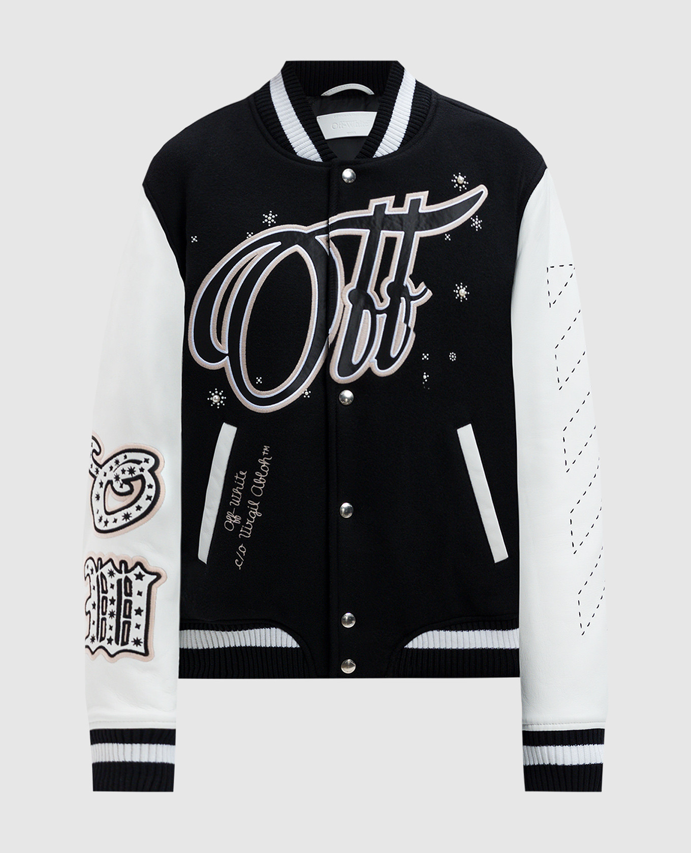 

Black combo bomber jacket with logo patch Off-White