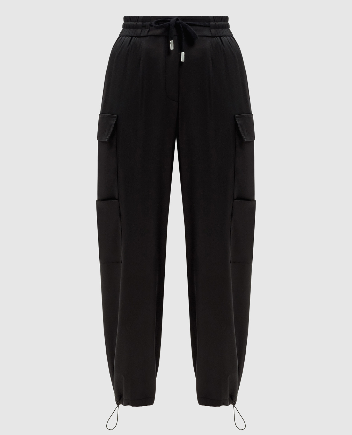 

Black cargo pants with wool Peserico
