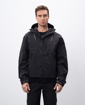 Heliot Emil RESILIENCE black windbreaker with elastic inserts M02140