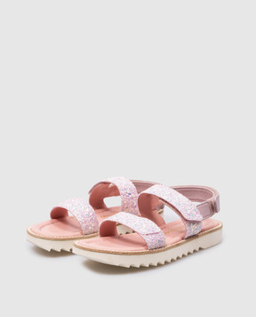 Pretty Ballerinas Children's pink combination sandals Esti with glitter 51265