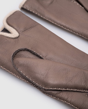 MooRER Beige leather gloves GUANTONAPPAPE