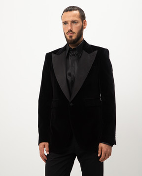 Dolce&Gabbana Black velvet jacket G2UD5TFUVG7