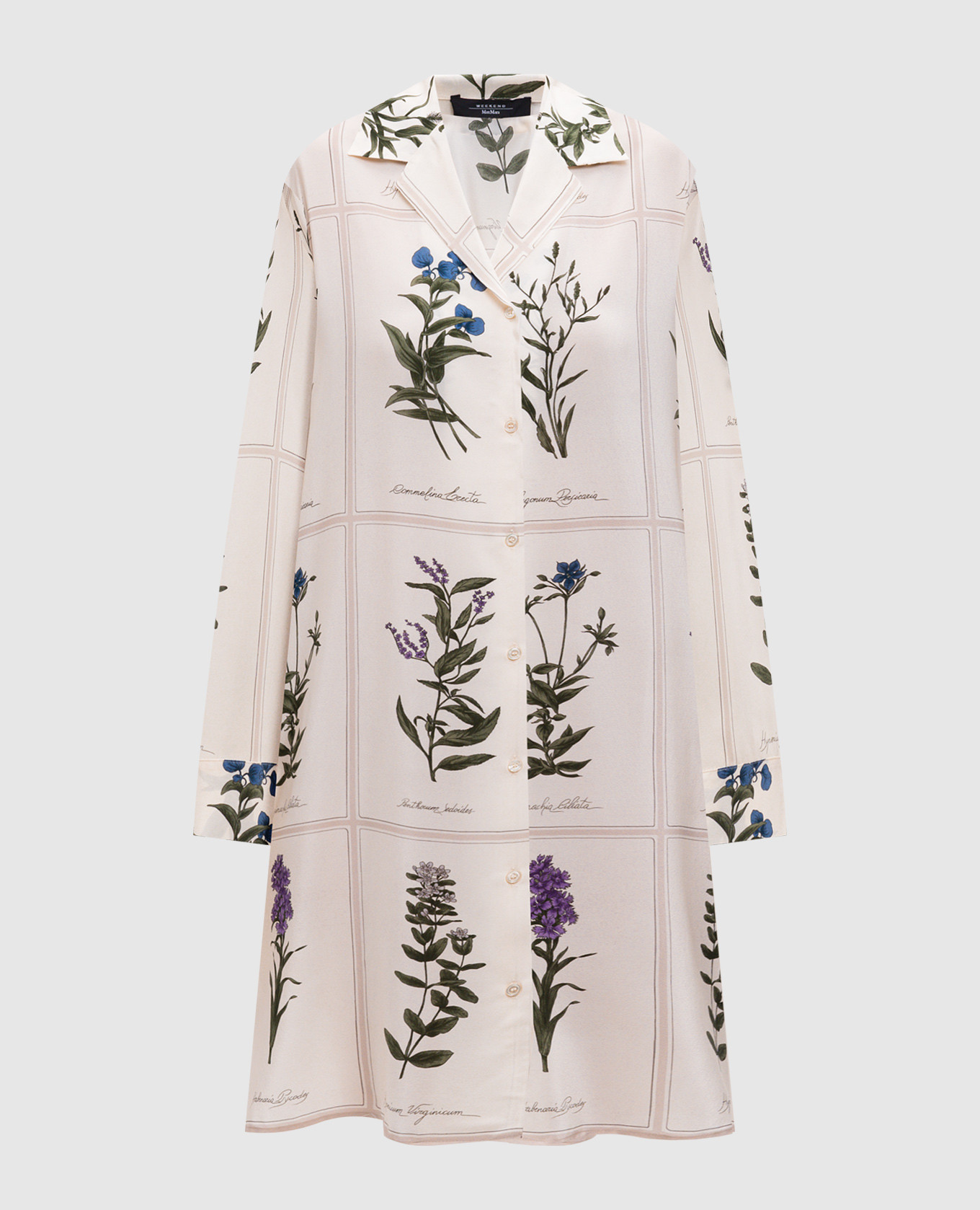 

ECCESSO beige silk shirt dress with floral print Max Mara Weekend