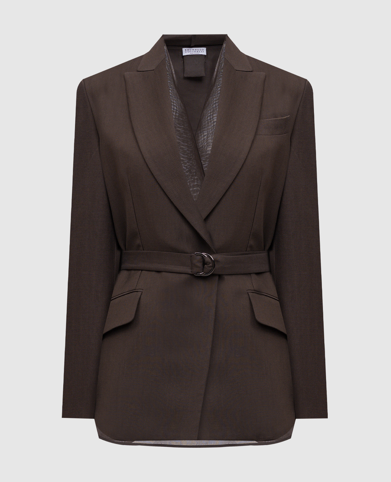 

Brown jacket with linen Brunello Cucinelli
