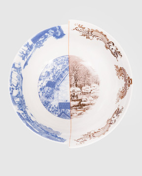SELETTI White porcelain plate Despina with print 09731