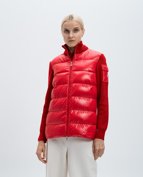 Moncler Red wool combination jacket with logo J20939B00013M1131
