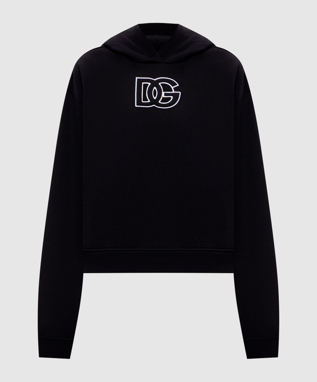 Dolce&Gabbana Sudadera negra con monograma del logotipo de DG