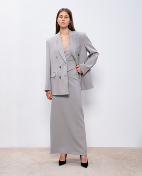 WARDROBE.NYC Gray woolen maxi skirt W2071PC