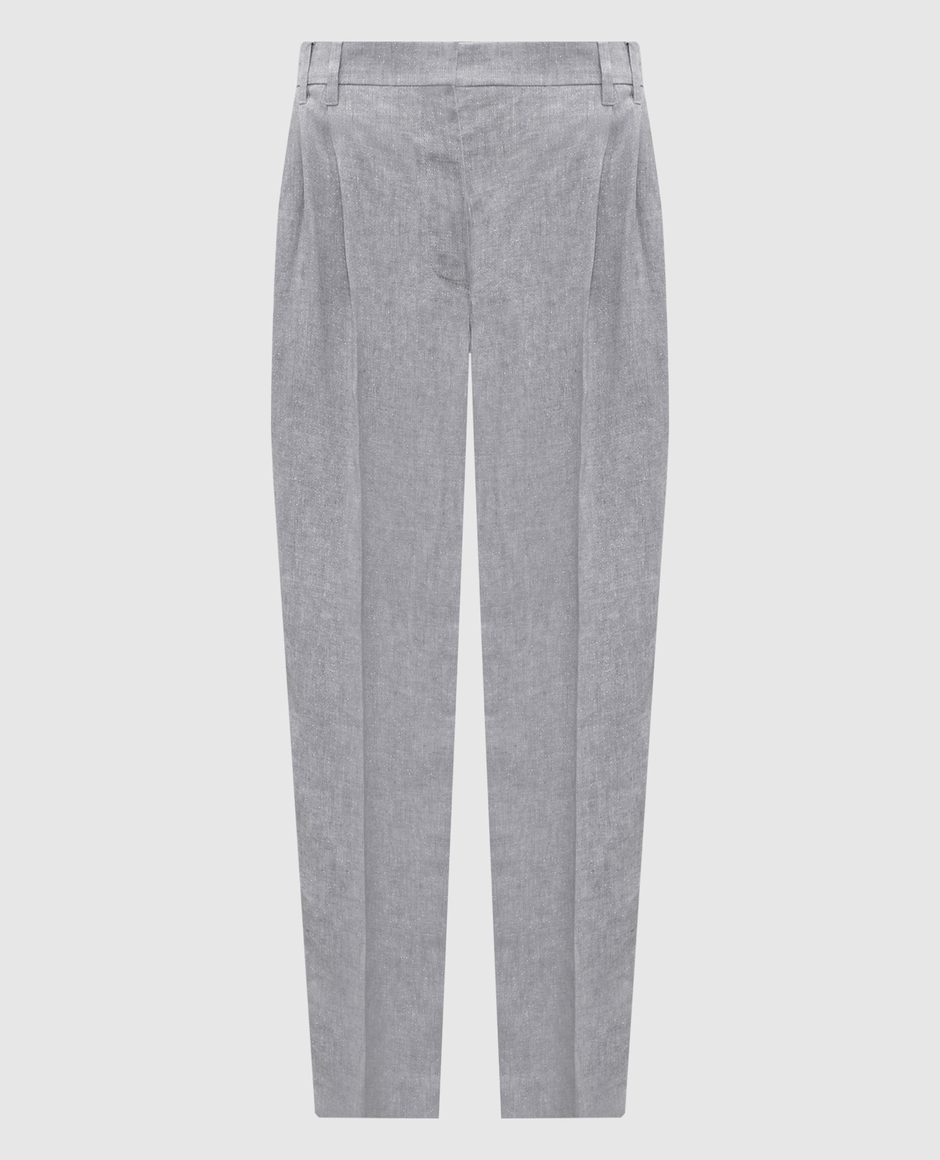Gray linen pants with lurex Brunello Cucinelli