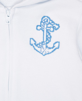 Dolce&Gabbana Children's blue sports jacket with monogram logo L1JWITG7O1H