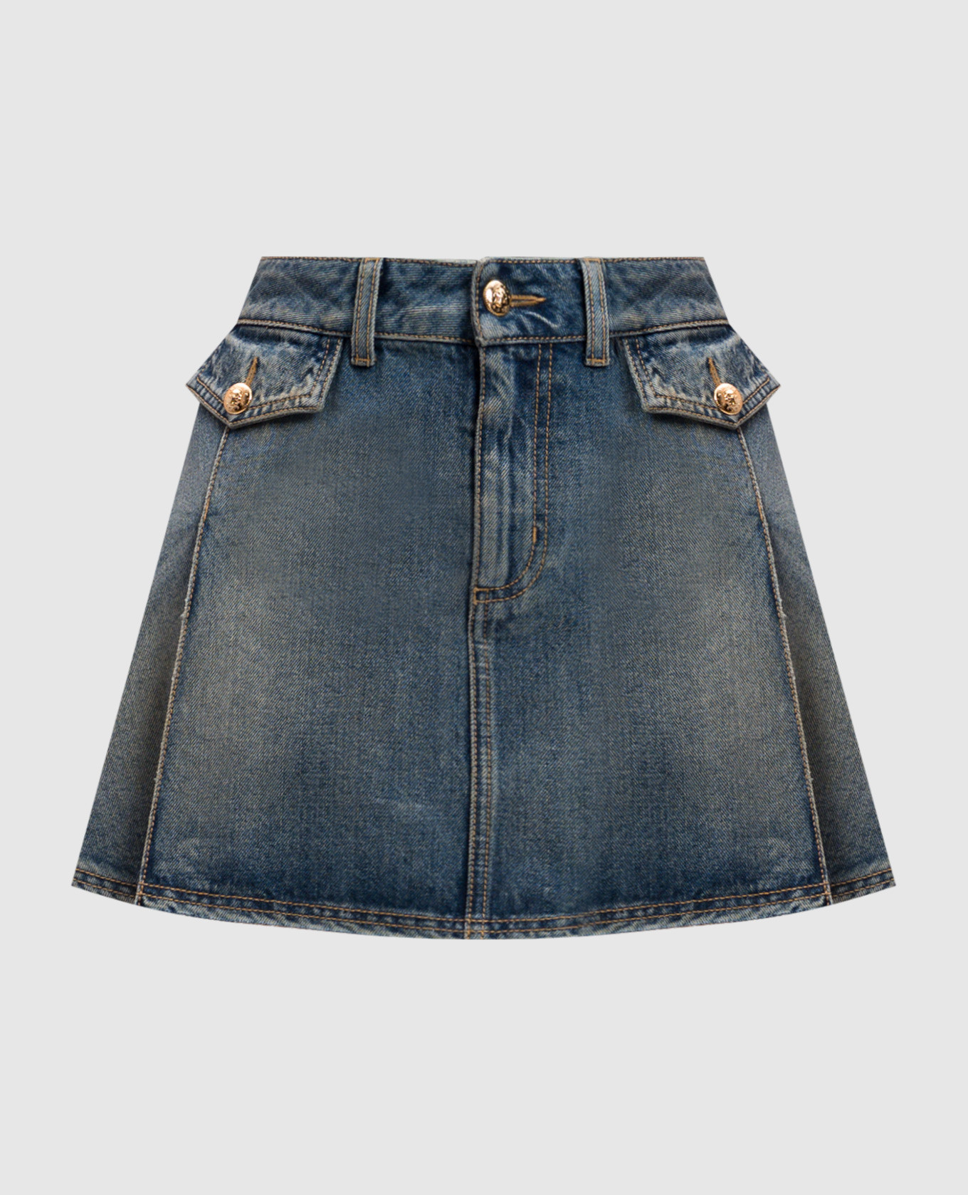 

Blue mini skirt with a frayed effect Alexander McQueen