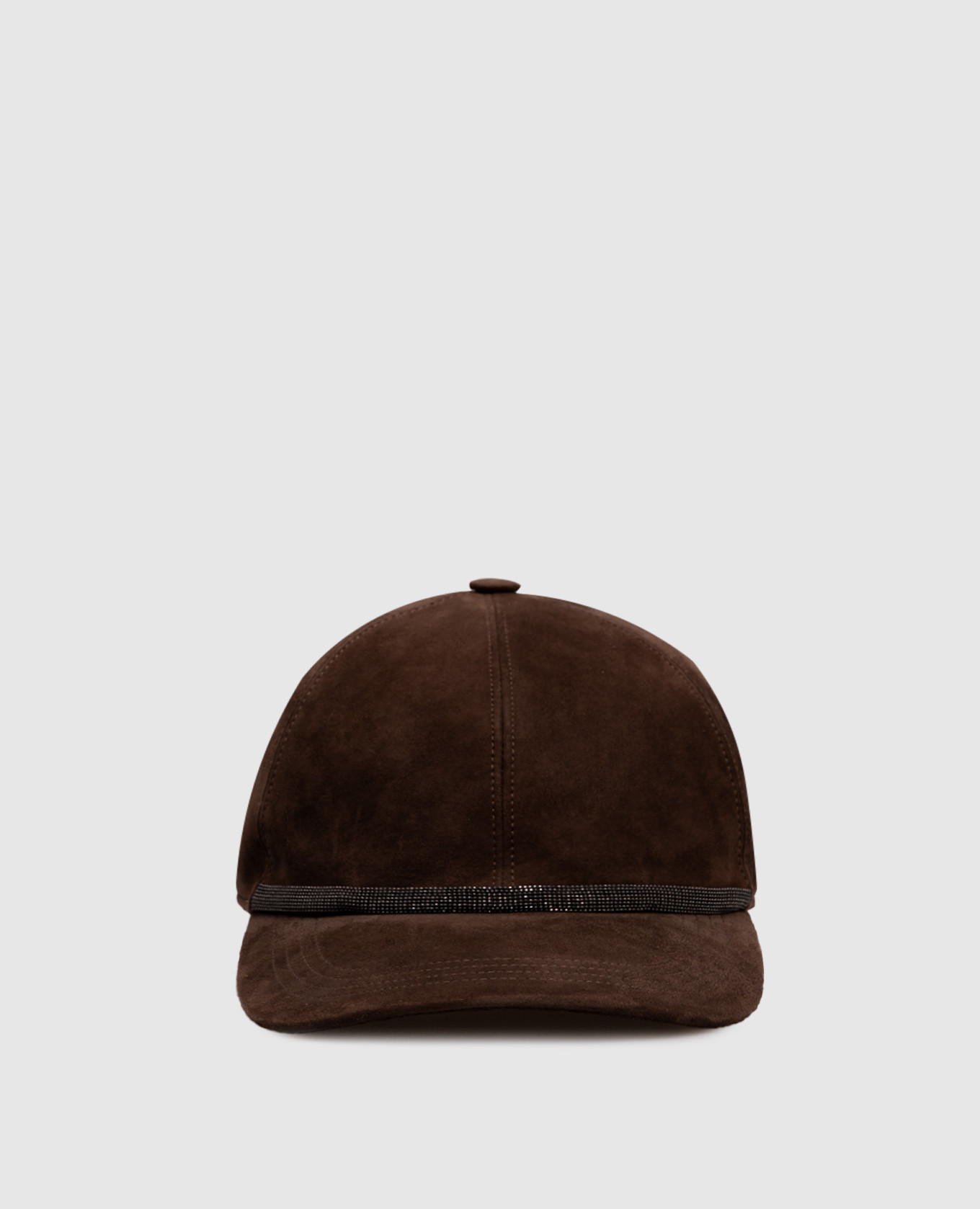 

Brown suede cap with monil chain Brunello Cucinelli