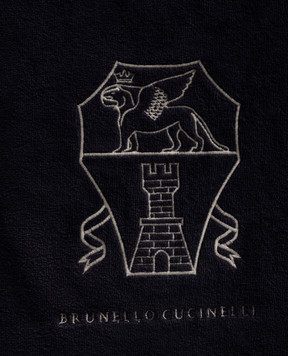 Brunello Cucinelli Purple towel with logo embroidery MLB925049P