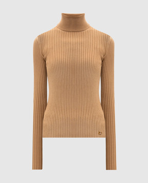 Dolce&Gabbana Brown ribbed wool golf jacket FXW34TJDVDC