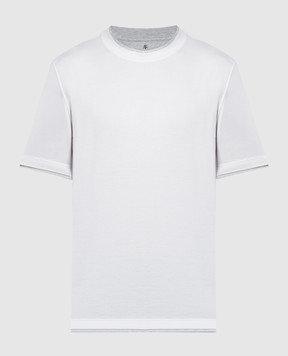 Brunello Cucinelli White t-shirt with layering effect M0B137427