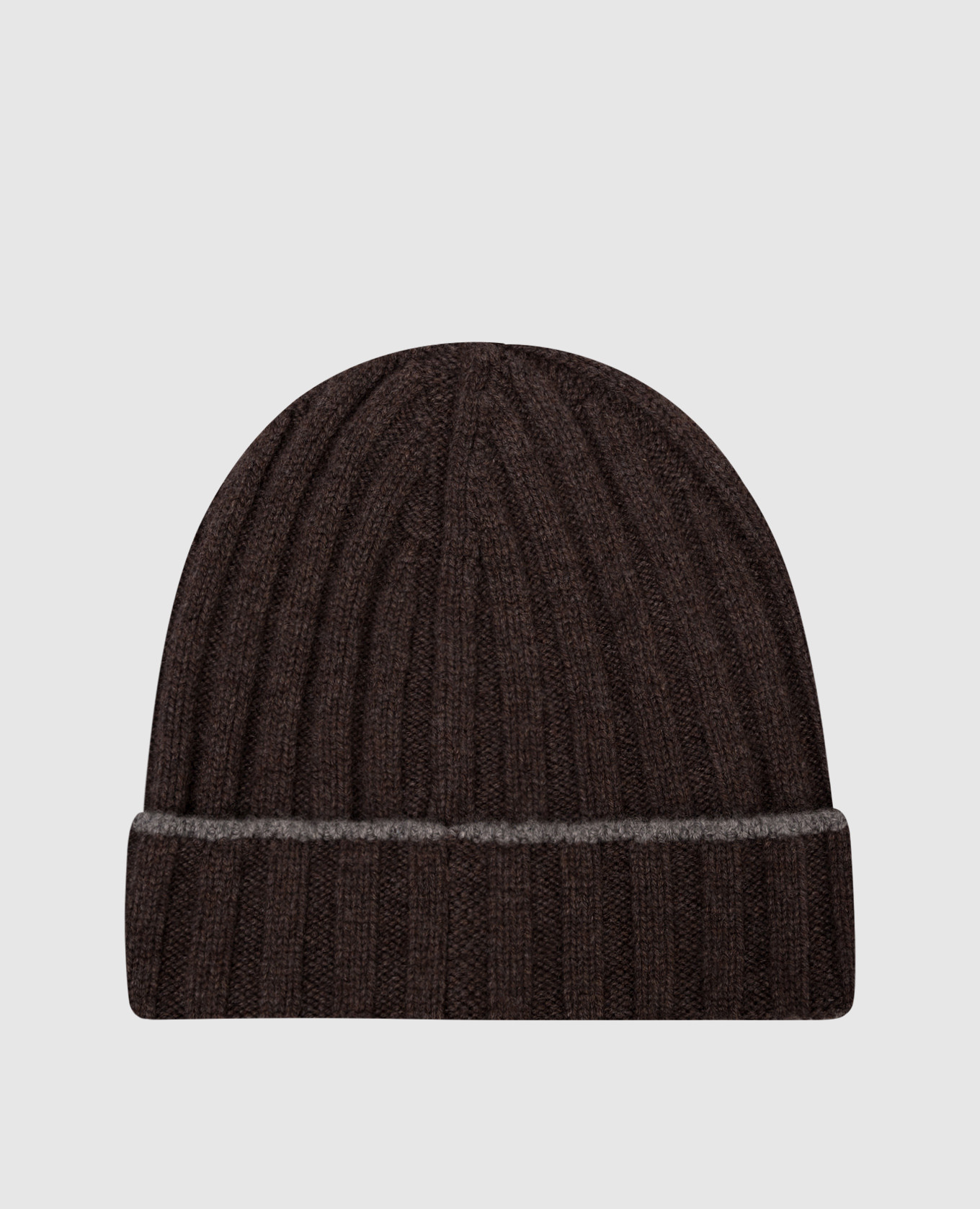 Brown cashmere hat with fringe Brunello Cucinelli