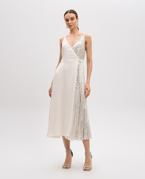 Philosophy di Lorenzo Serafini White wrap dress with sequins A04230725