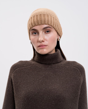 Allude Beige cashmere hat 25511224