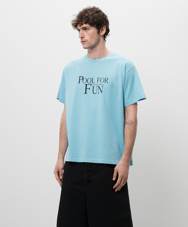 Maison Margiela MM6 - Blue T-shirt with Pool For Fun print