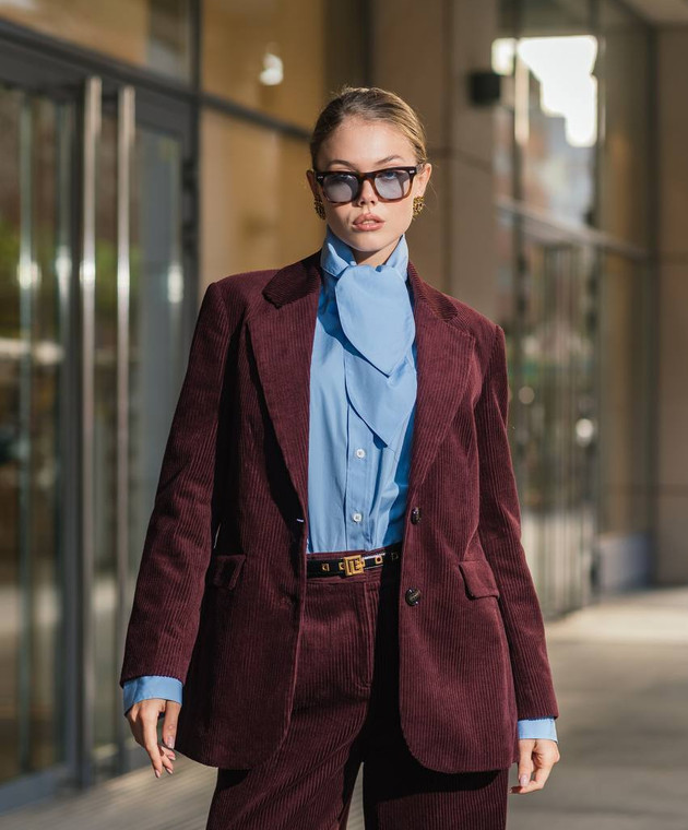 Ami Paris Blue blouse with logo embroidery USH104CO0063 shop