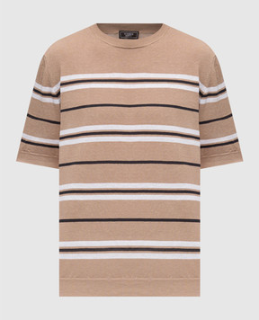 Peserico Beige striped linen T-shirt R59042F12E9056