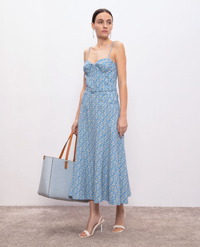 Ermanno Scervino Blue floral bustier dress D462Q325UCH