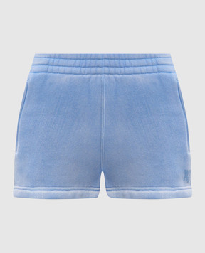 Alexander Wang Blue shorts with logo print 4CC3244404
