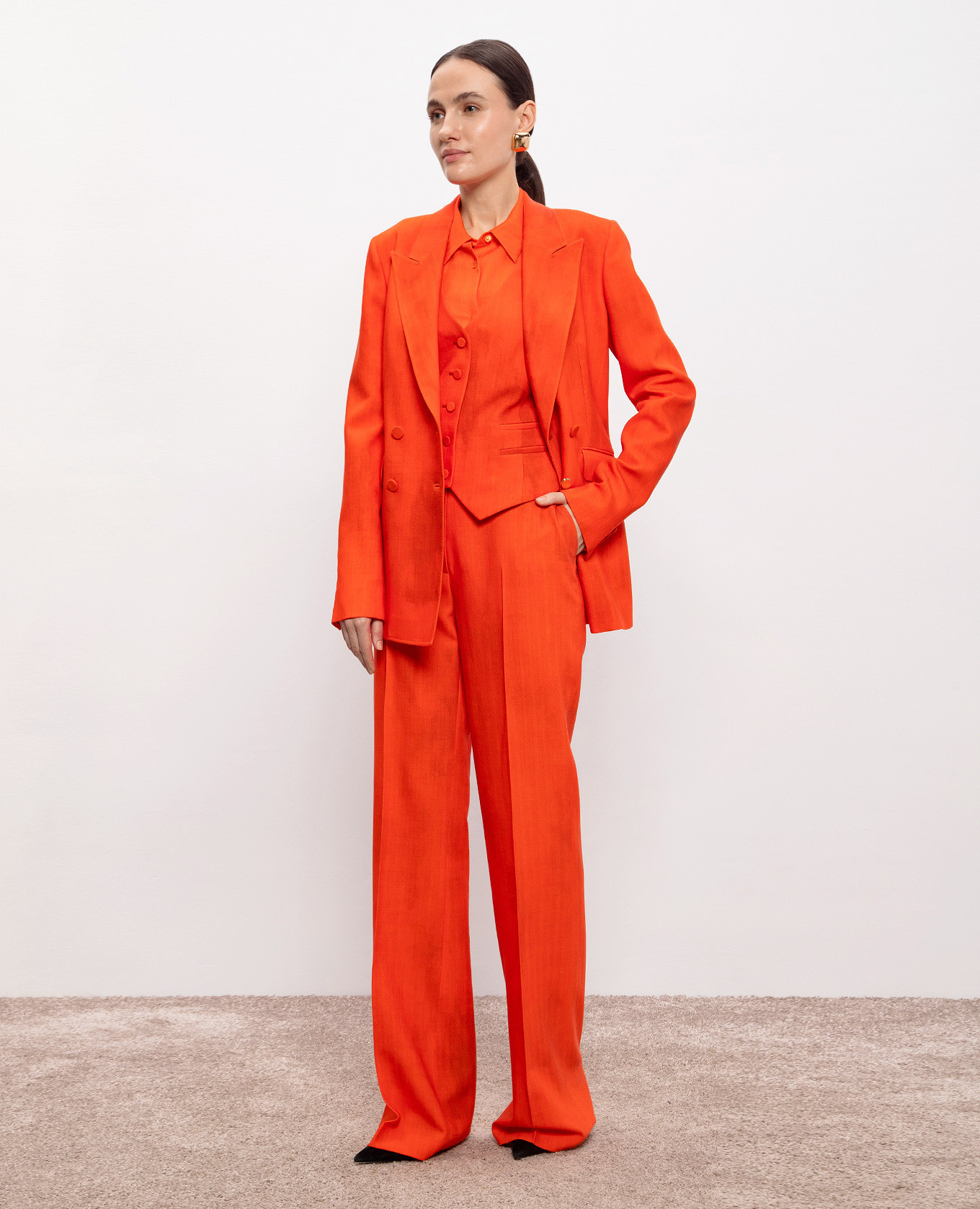

Vesta orange flared trousers in wool with a vintage effect Gabriela Hearst