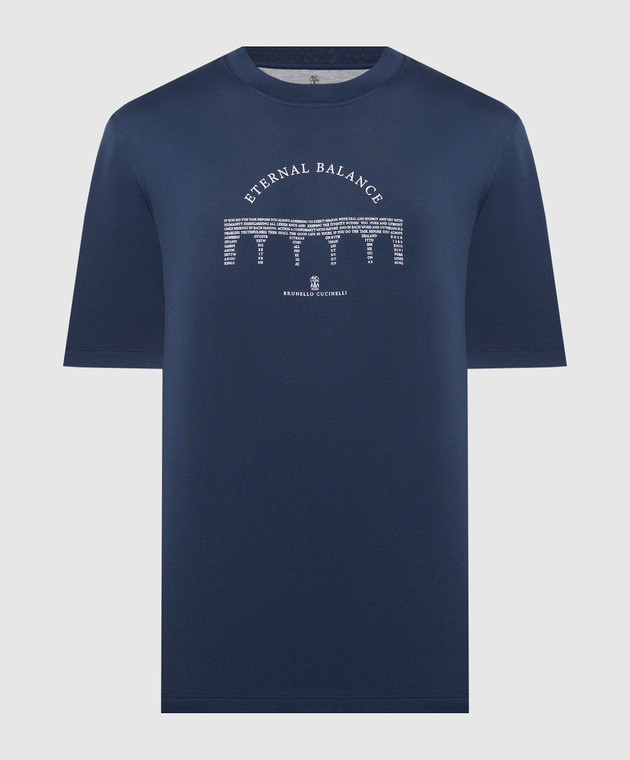 Brunello Cucinelli - Blue t-shirt with Eternal Balance print