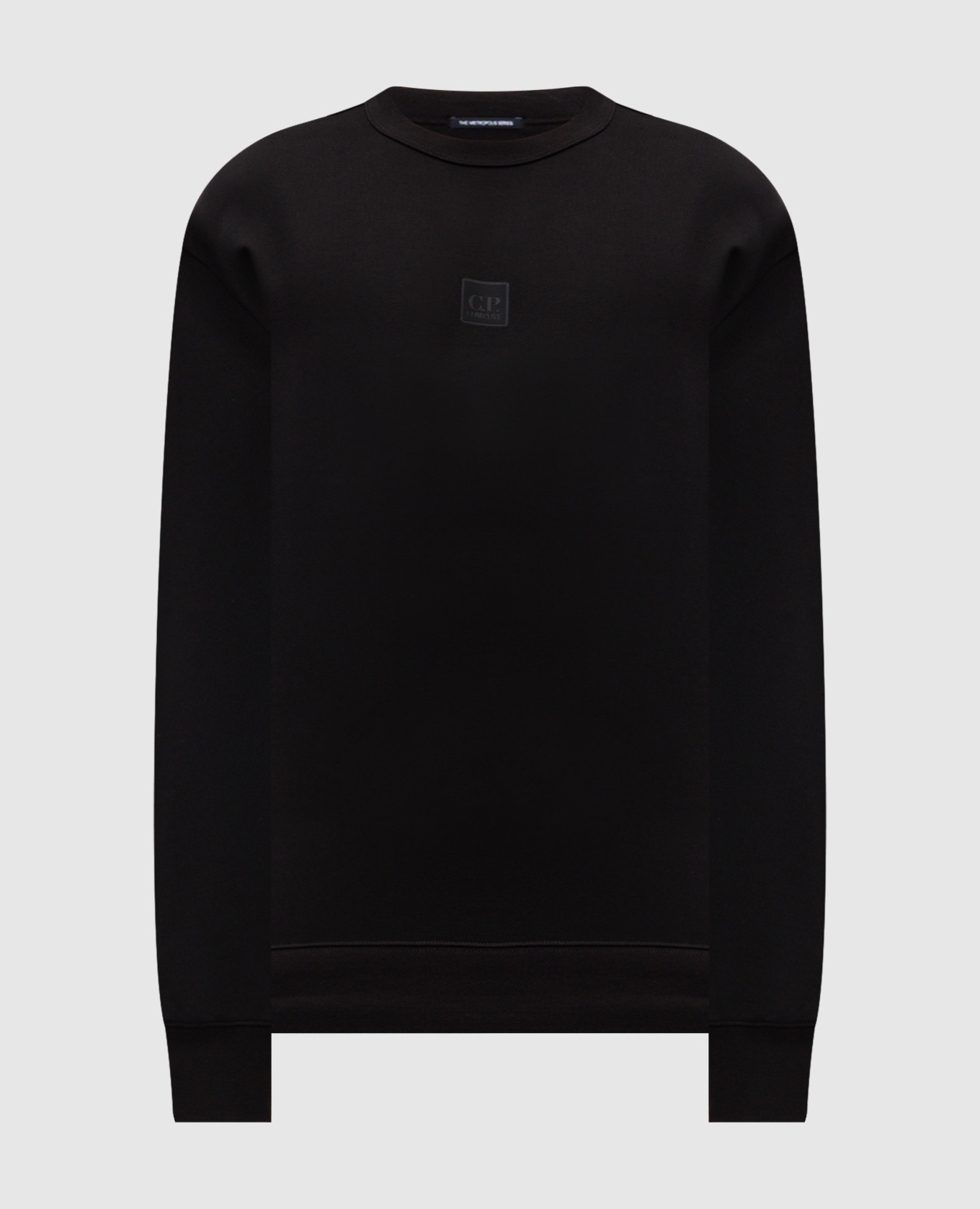 Black sweatshirt with textured logo C.P. Company