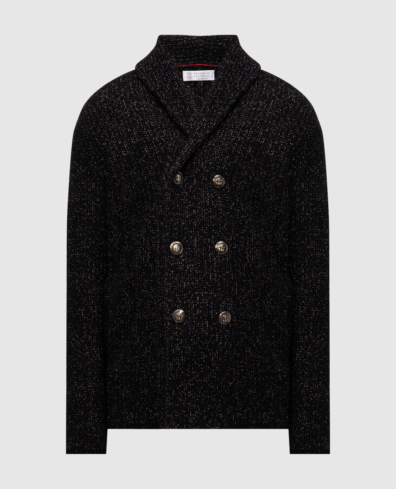 

Black double-breasted cardigan made of wool, silk and cashmere Brunello Cucinelli