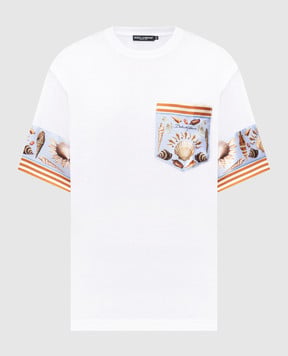 Dolce&Gabbana White silk printed t-shirt G8SB2TG7PJO