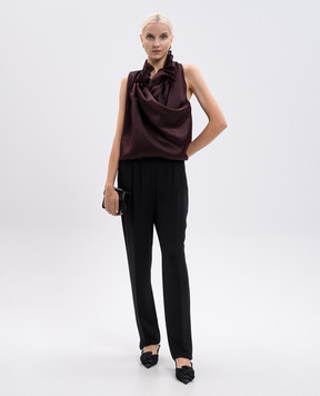 Khaite Megan burgundy silk top 24233002
