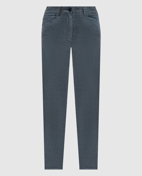 Peserico Gray corduroy trousers with logo P04977T303646