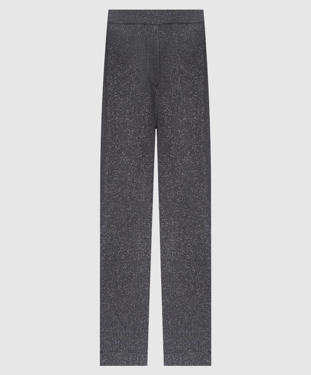 【VIP価格】BRUNELLO CUCINELLI Ribbed lurex Pants Brunello Cucinelli - Gray ribbed pants with lurex MAZ260299P