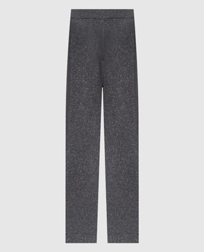Brunello Cucinelli Gray ribbed pants with lurex MAZ260299P