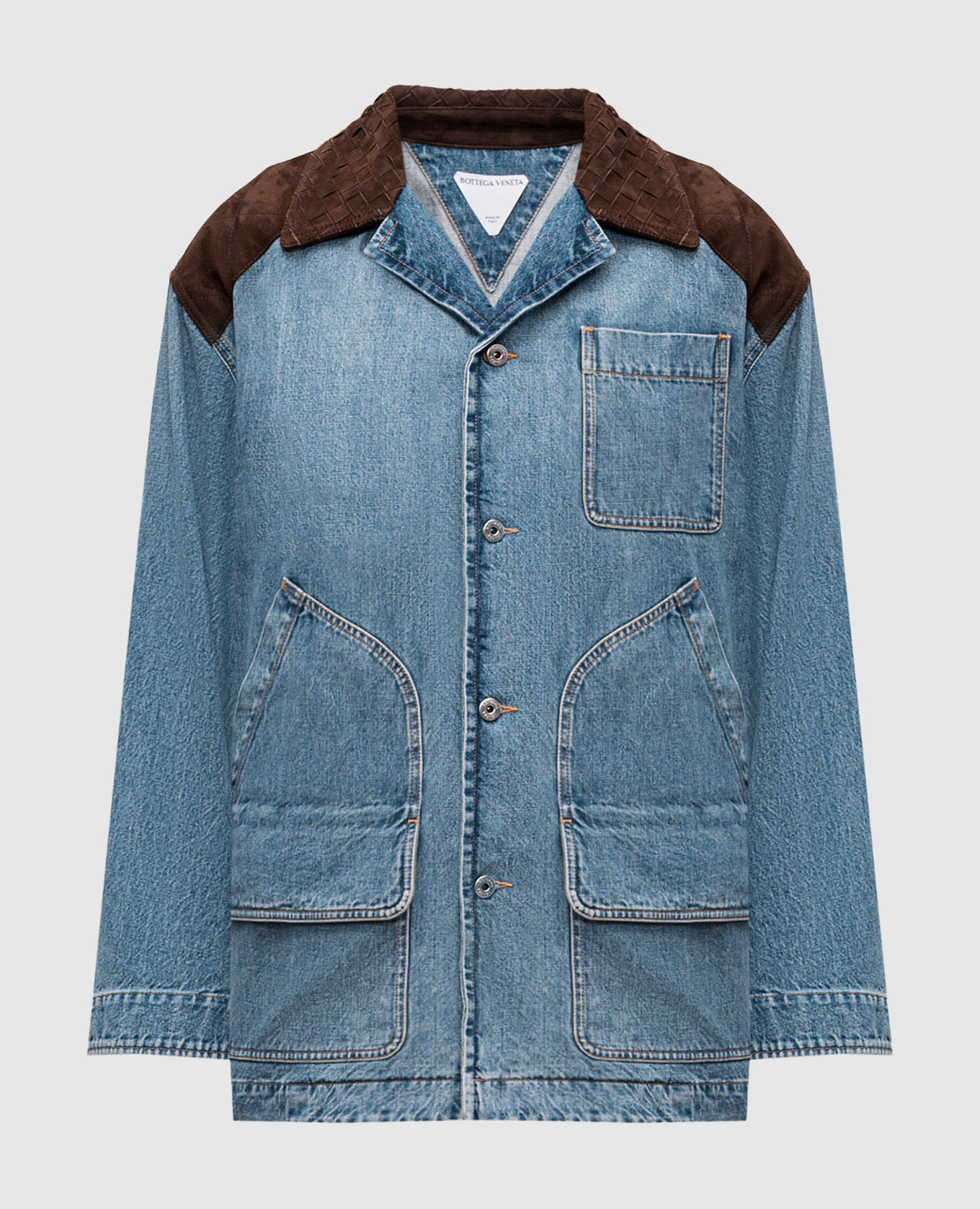 

Blue denim jacket with suede inserts Bottega Veneta