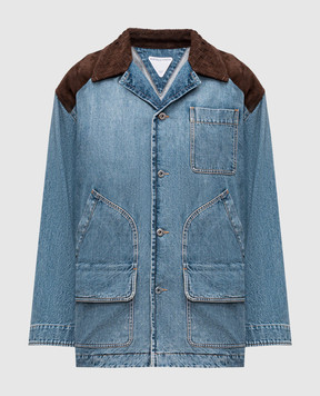 Bottega Veneta Blue denim jacket with suede inserts 837940V42W0