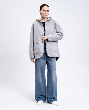 Moncler Gray wool and cashmere jacket with vest K20931A000525980N