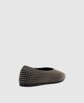 Simkhai Eden black leather ballet flats 524S010STUD