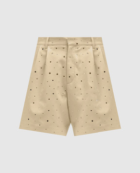 Giuseppe Di Morabito Milano Beige shorts with crystals 02SSPA100FM02237