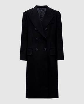 Dolce&Gabbana Black double-breasted coat with wool F0F1MTHUMN1