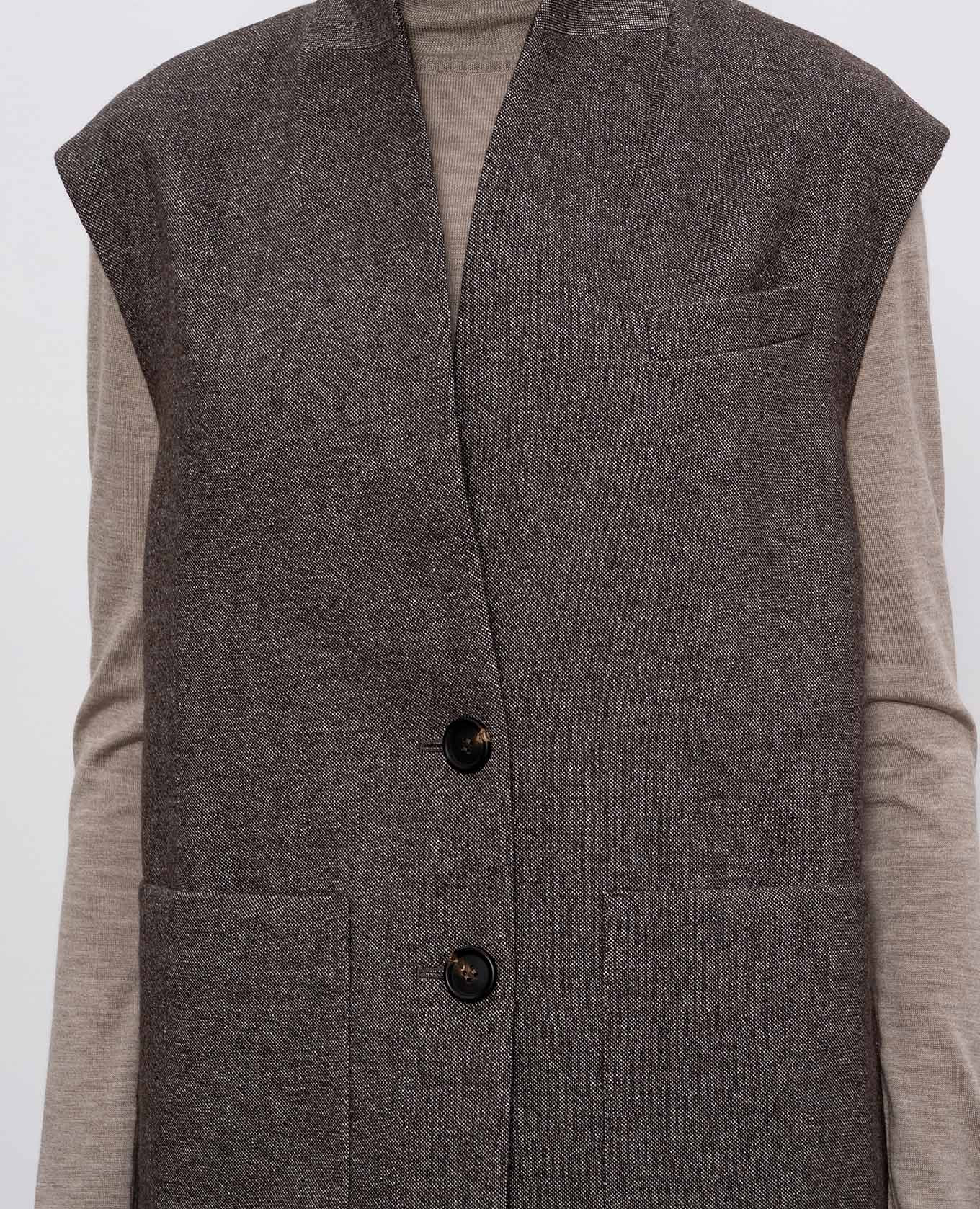 

Brown wool and linen vest with lurex Brunello Cucinelli