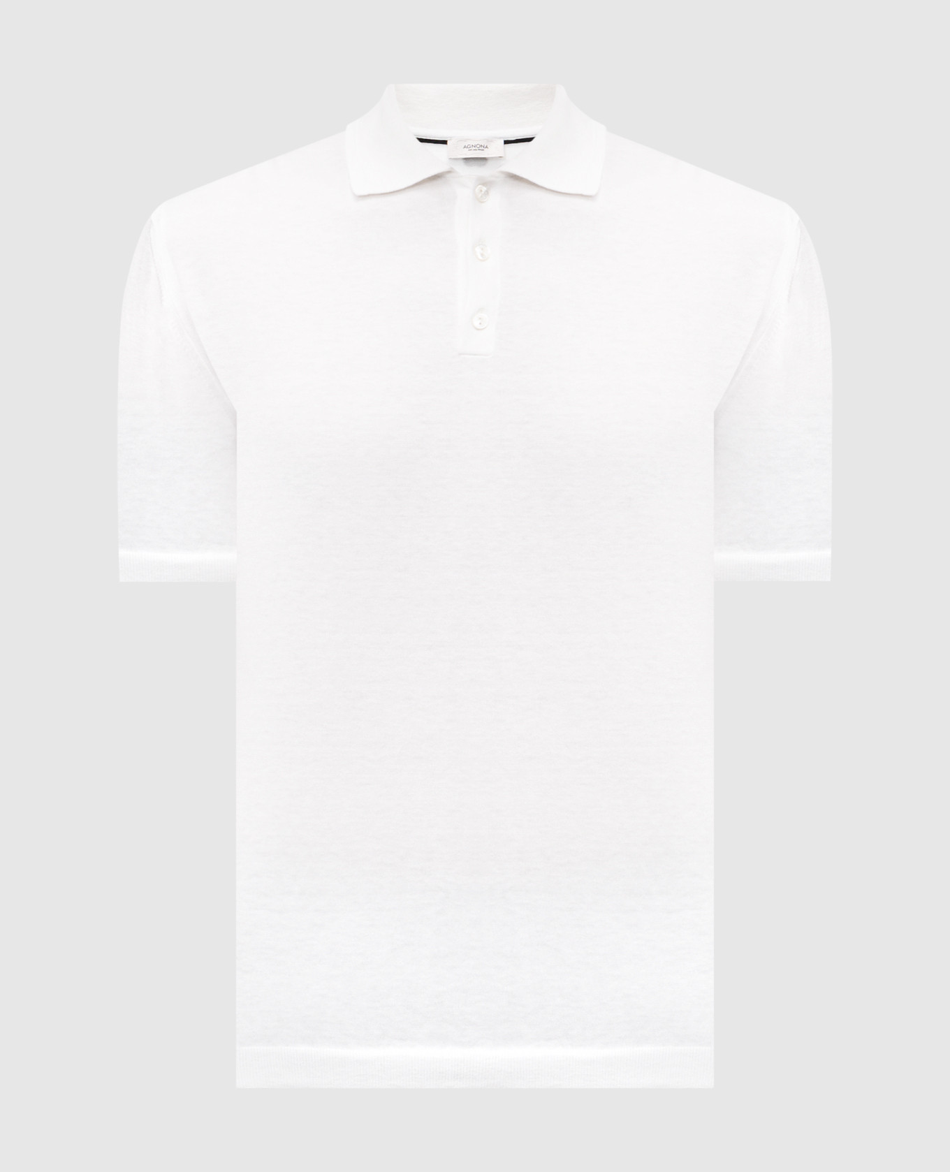 White silk polo with logo Agnona