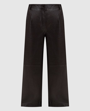 Yves Salomon Brown leather pants 25WYP202XXAPXX