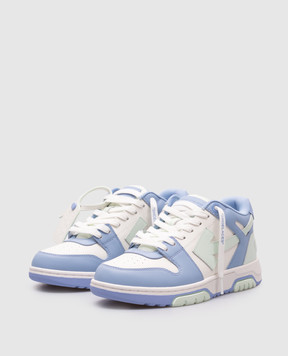 Off-White Out Of Office blue leather sneakers OWIA259S25LEA004