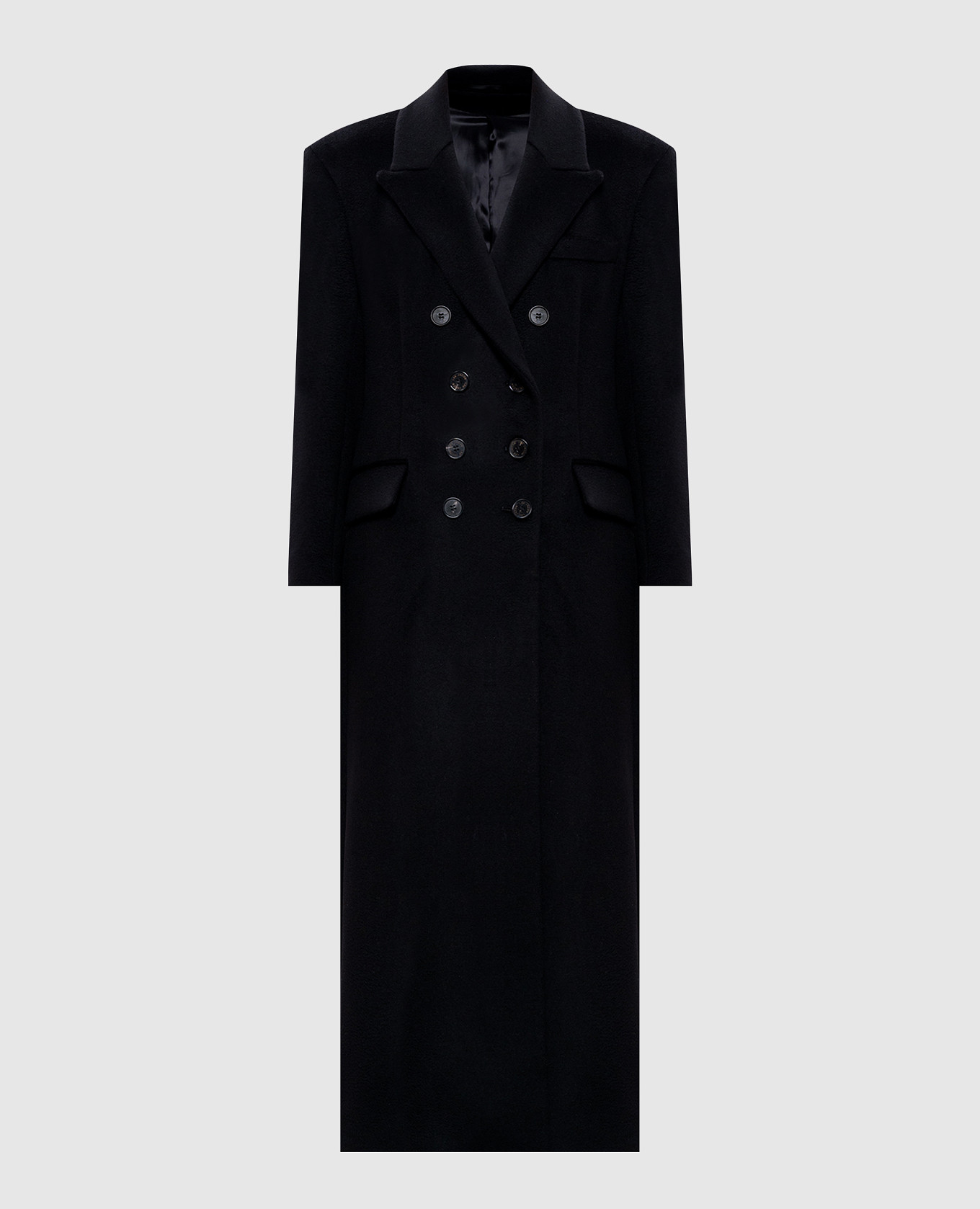 

Black double-breasted coat made of wool Jacob Lee