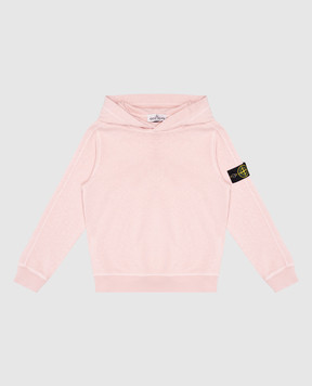 Stone Island Children's pink hoodie with logo patch K1S166100003S006068