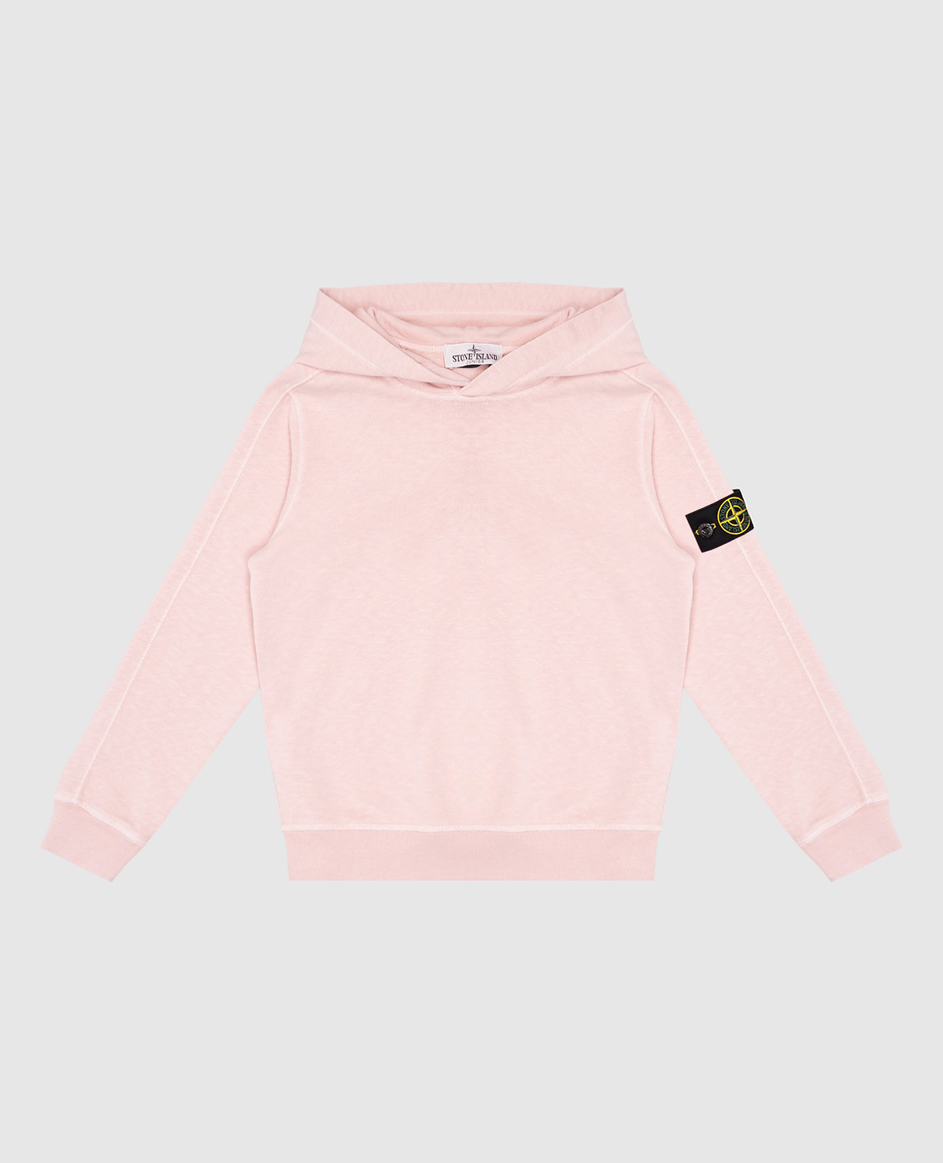 Children&#39;s pink hoodie with logo patch Stone Island