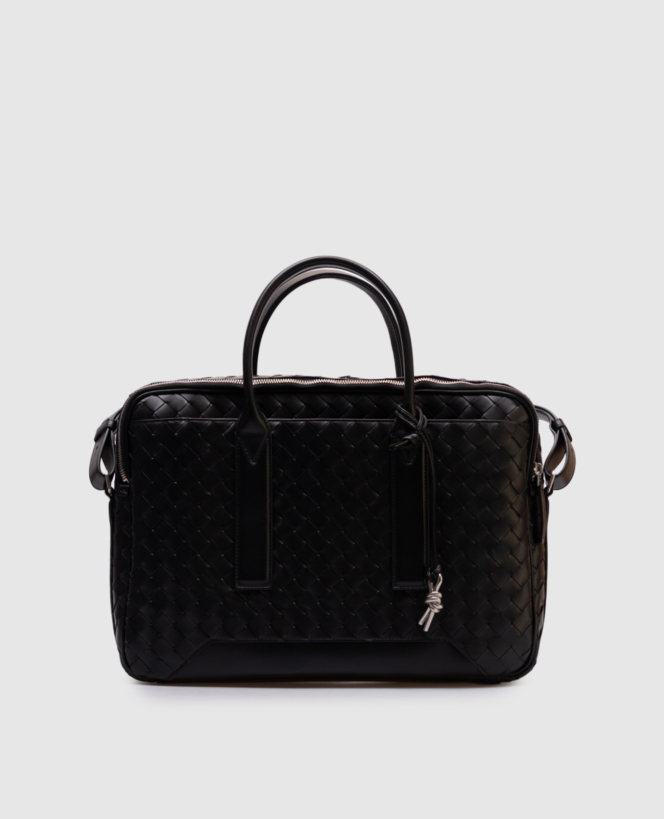 Black leather Getaway briefcase Bottega Veneta